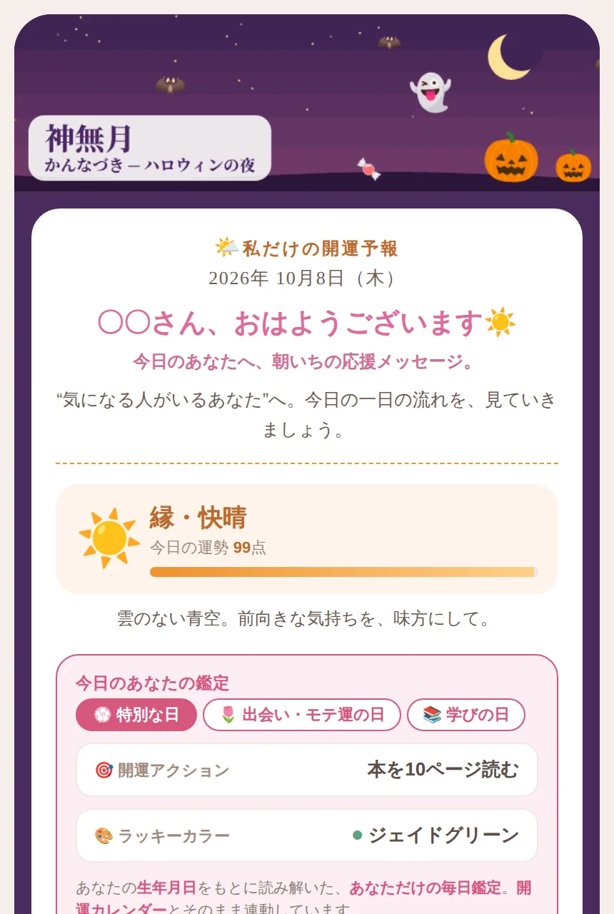 配信メール見本（ラッキー）